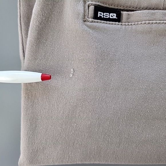 RSQ Slim Straight Fit Mens 30x30 Chino Pants Tan Stretch Back Welt Pockets Logo - Picture 5 of 15